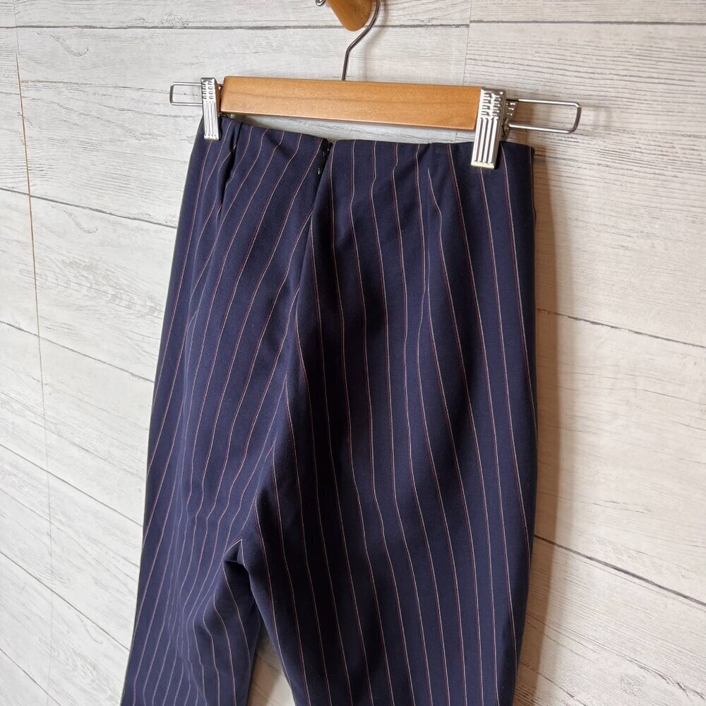 Rag & Bone Pants Womens Size 4 Navy Stripe Simone Snap Pant High Rise Career - Picture 14 of 16